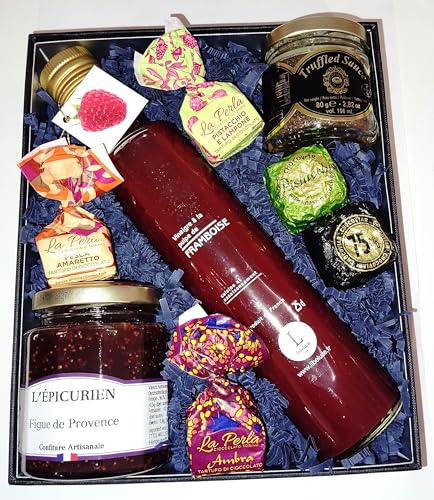 Himbeerfruchtessig Feinkost Geschenkset in der Klarsichtschechtel bestehend aus Himbeerfruchtessig,...