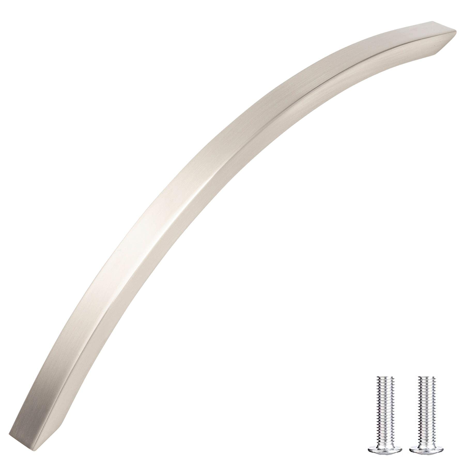 Decoranddecor Brushed Chrome Slimline Kitchen Door Handles Cabinet Pulls Sleek Design - Smooth Lines 192Mm