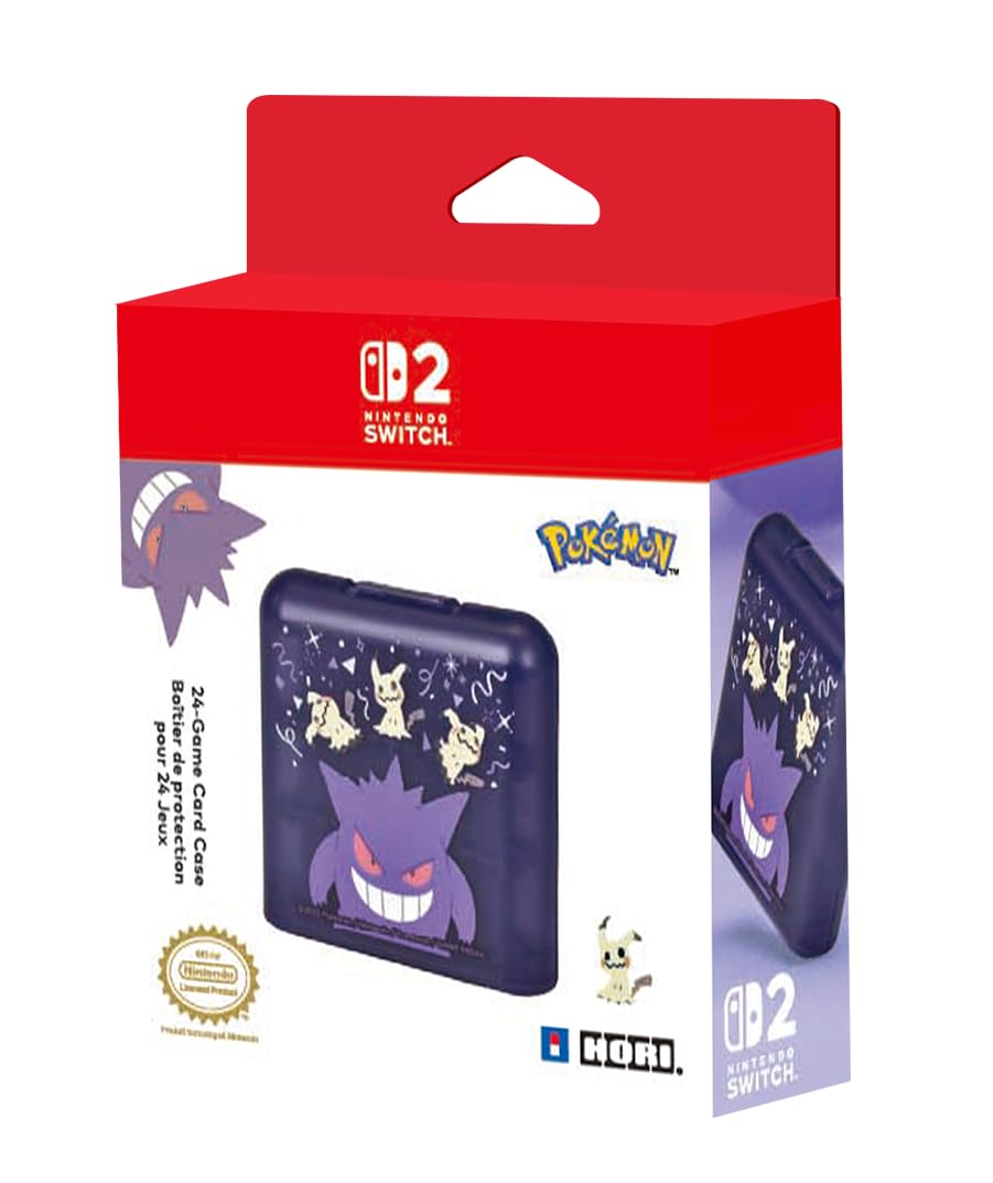 HORI Switch 2 Game Card Case Gengar & Mimikyu – Hartschale, 24 Karten