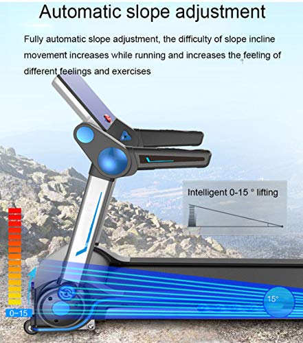 Image of Treadmill, Folding Electric Treadmill Indoor Walking Machine Sports Fitness Equipment, 1-14.8Km /H, 0-15 Adjustable Gradient, Heart Rate Detection Function