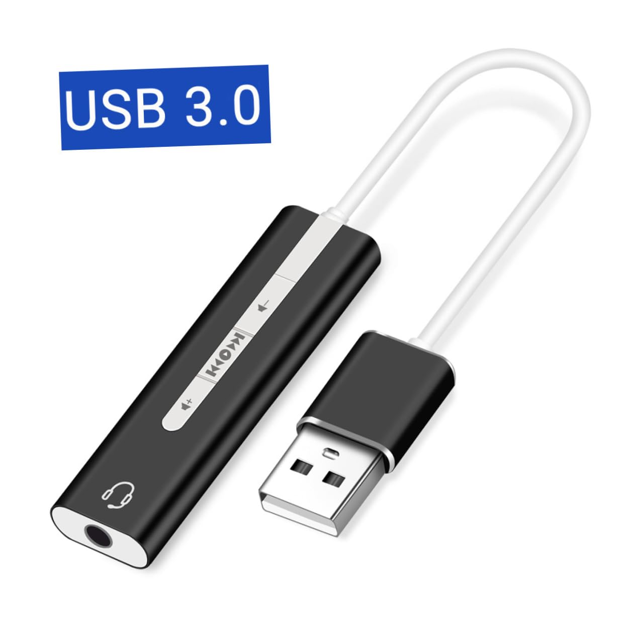 UKCOCO 3pezzi Scheda Audio Usb Con Traccia Per Microfono e Cuffie Adattatore Esterno Per Nero