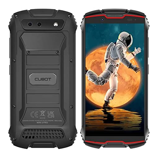 CUBOT Teléfono Móvil 4 Pulgadas, Kingkong Mini 2 Pro Teléfono Resistente, Mini Smartphone Memoria 4GB RAM + 64GB, Android 11, Cámara 13MP, 3000mAh, 4G Dual SIM, Face ID Type C OTG (Negro+Rojo)