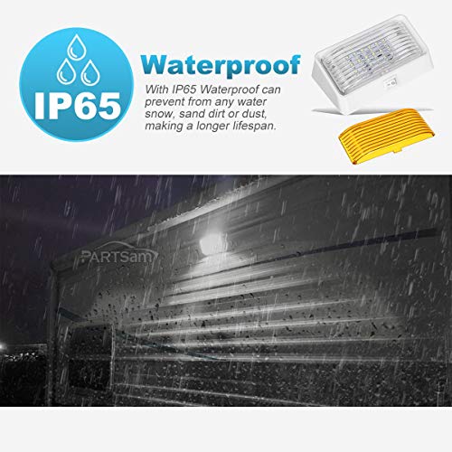 image for Partsam Rectangle LED RV Porch Light Exterior Utility Light 12v Lighti