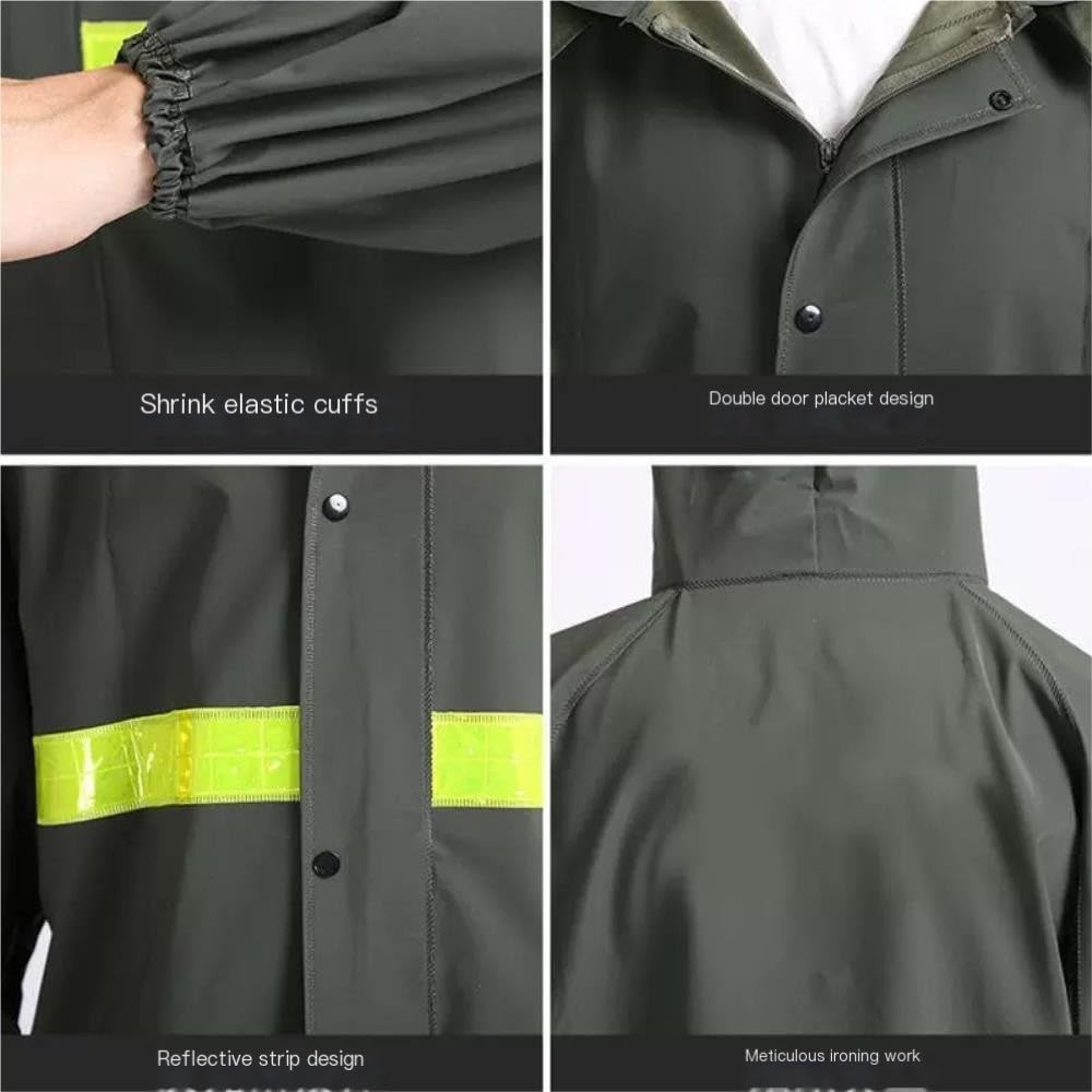 Cappotto antipioggia lungo, giacca antipioggia da lavoro da