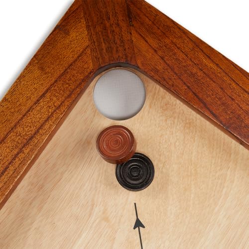 Uber Games – Premium Carrom Board Set – 33 x 33” Official Size playing board Including Carrom Men,Striker & Powder - Hardwood edges for better rebound – Made in India – Great value for all players - Image 5