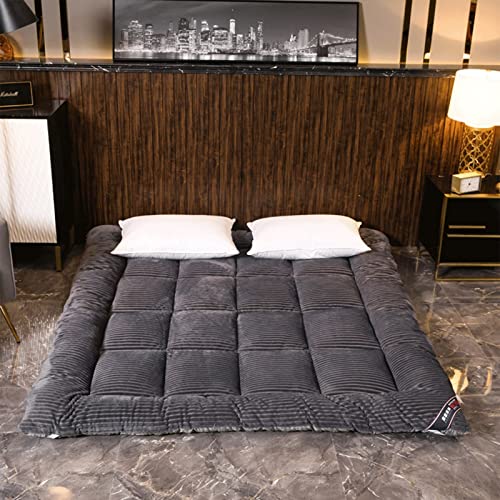 Traditionele Japanse Futonmatras 4 Inch Dikke Vloer Tatami-slaapmat Opvouwbaar Opvouwbaar Campingbed Voor Studenten Slaapzaal Gastenbank (Kleur : Szary, Grootte : 180x200cm) - Afbeelding 8