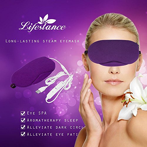 Lifestance Eye Mask,Lavandor Warm Heating Eye Mask,USB Self Heating Blindfold Eye Pillow With Temperature Control for Relieving Dry Eye