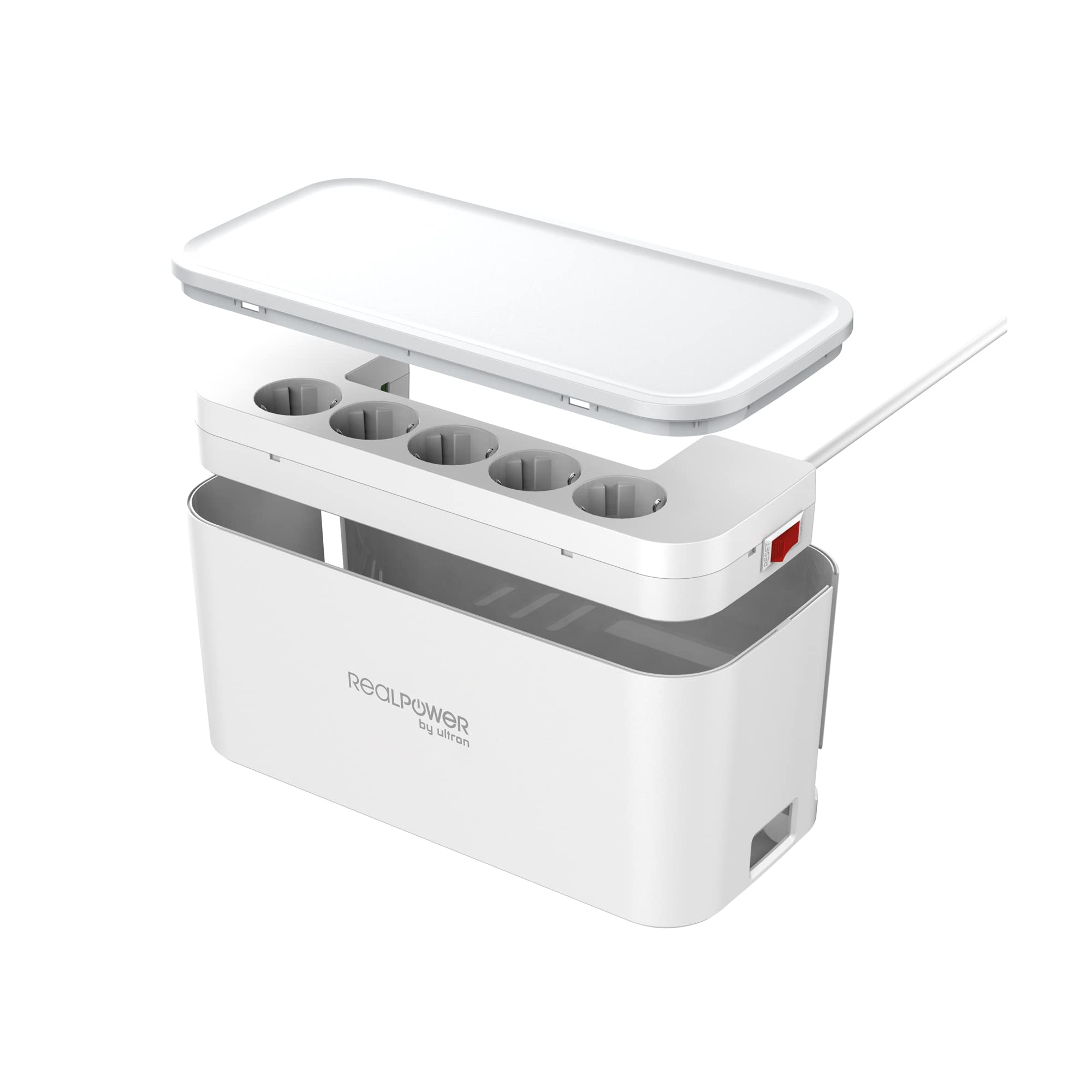 RealPower PowerBox 522 5-krotna kostka z 2 x USB i 2 portami ładowania USB-C
