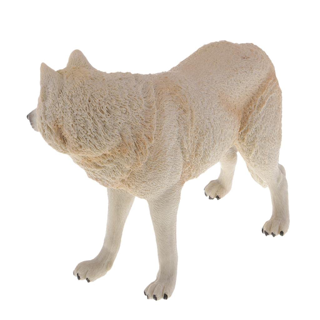 Wolf Modellino Animale Modellino Lupo Simulazione Giocattolo Figure Animali Selvatici Modello Lupo PVC Sicuro Adatto a Decorazione Casa Ornamento, Beige