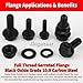 Kingarcher 320 Pcs Grade 10.9 Metric Flange Bolts and Nuts Set – M6 x 1.0, M8 x 1.25, M10 x 1.5, Carbon Steel Black Oxide Assortment Kit with Flat and Spring Lock Washers in Storage Case