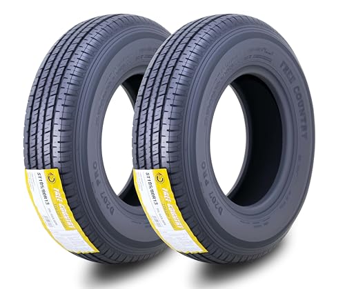 Free Country GRAND RIDE Set 2 Premium Trailer Tires ST185/80R13 8 ply/Load Range D w/Scuff Guard 99/95M