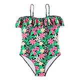 Bañador Niña Entero - Niñas pequeñas Sin Mangas Impresión Niñas Deporte en la Playa con Hombros Descubiertos Bikini 1 Pieza