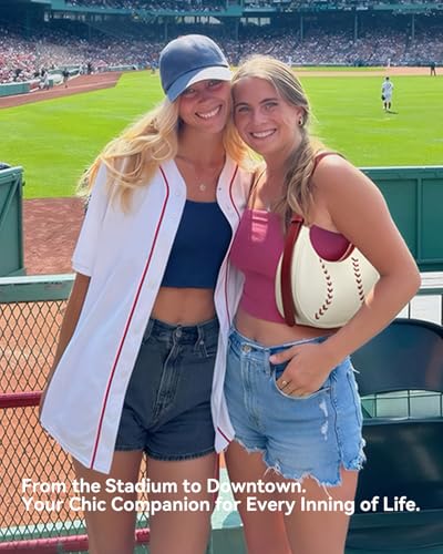 BOSTANTEN Baseball Shoulder Purses for Sport Mom Trendy Small Hobo Bag Vegan Leather Women Handbags for Daily Events3