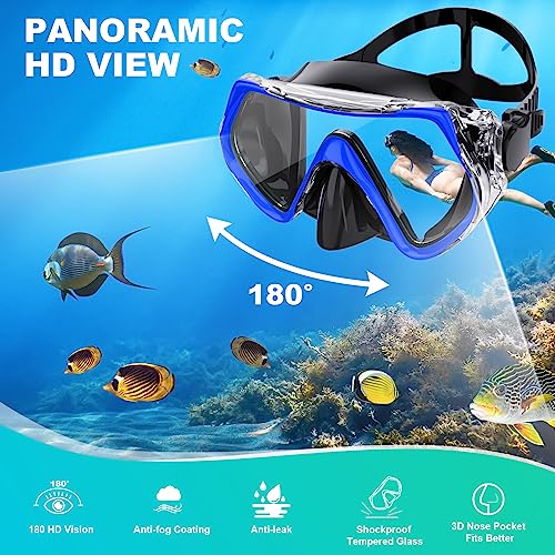 image for Snorkeling Gear for Adults, ZIPOUTE PRO Snorkel Mask Adult Snorkel Set