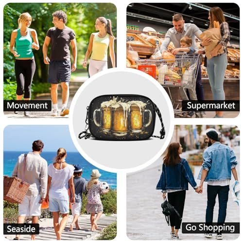Small Crossbody Bags Beer Mugs Black for Women Cell Phone Purses Women's Shoulder Handbag Wallet Purse4