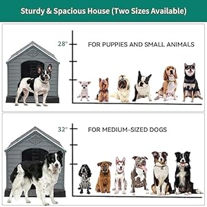 Yitahome 345 Large Plastic Dog House Outdoor Indoor Doghouse Puppy Shelter Water Resistant Easy Assembly Sturdy Dog Kennel with Air Vents and Elevated Floor 345l31w32h Black+gray Cucciolini Doodles Yitahome 34 5 large plastic dog house outdoor indoor doghouse puppy shelter water resistant easy assembly sturdy dog kennel with air vents and elevated floor 34 5l31w32h black+gray cucciolini doodles