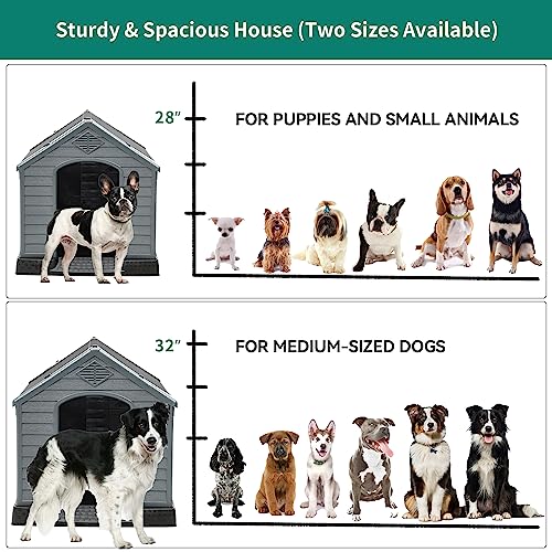 Yitahome 345 Large Plastic Dog House Outdoor Indoor Doghouse Puppy Shelter Water Resistant Easy Assembly Sturdy Dog Kennel with Air Vents and Elevated Floor 345l31w32h Black+gray Cucciolini Doodles Yitahome 34 5 large plastic dog house outdoor indoor doghouse puppy shelter water resistant easy assembly sturdy dog kennel with air vents and elevated floor 34 5l31w32h black+gray cucciolini doodles