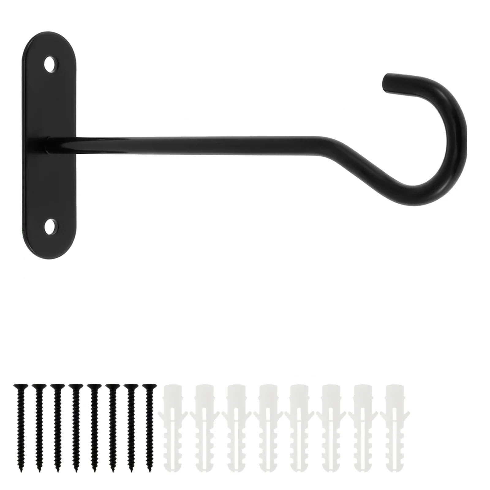 HUWOYG 4Pcs Wall Plant Hanging Hook Supports Up to 30lbs Iron Hanger Hooks for Planters Lanterns Wind Chimes for Plants
