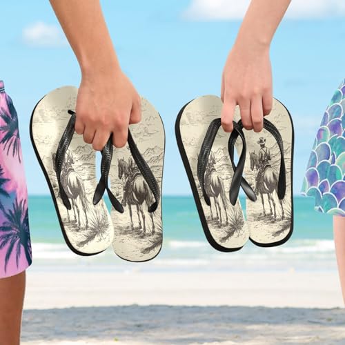 STAYTOP Vintage Desert Horse Riding Cowboy Flip Flops Sandals of Men's & Women's,Sandals Beach Slippers Shower Slides4