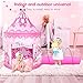 GeerWest 3PC Princess Tent for Girls with Kids Ball Pit and Crawl Tunnel for Toddlers, Pink Pop Up Playhouse Toys Indoor& Outdoor for Birthday Gifts