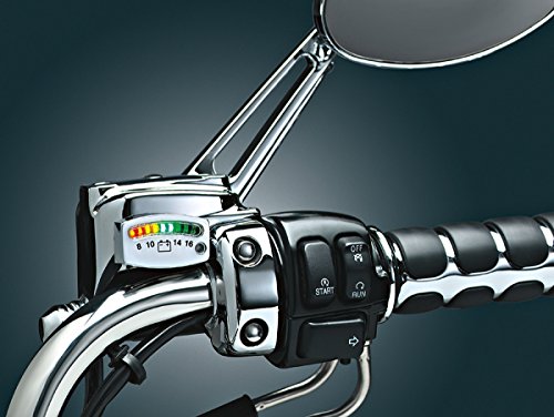 Kuryakyn 4219 Motorcycle Accent Lighting Accessory: LED Battery Gauge Indicator Display, Universal Fit for 12V Applications, Chrome