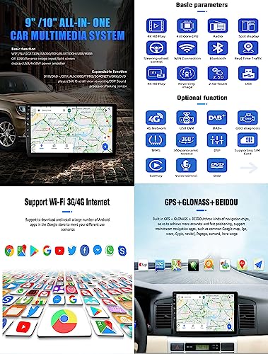 Autoradio Android 11 8Core fluide avec Carplay sans fil et navigation GPS 9''