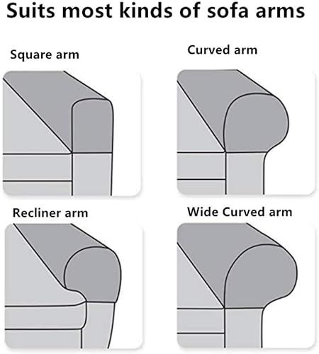 Miniatura 7 de Garayma Fundas para reposabrazos de sofá, fundas para reposabrazos con bolsillo, protector elástico para reposabrazos de sofá, fundas extraíbles