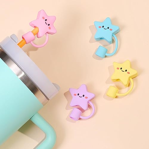 Miniatura 6 de QYunChen Stanley - Juego de 4 fundas para pajilla, diseño de dibujos animados para copa Stanley, cubierta de popote de silicona compatible con vaso