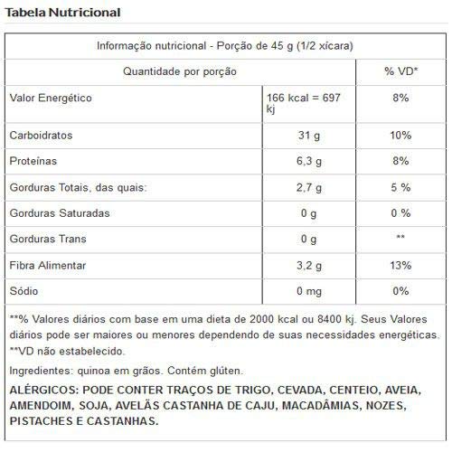 Quinoa em Grãos Viva Salute Embalada a Vácuo - 500g