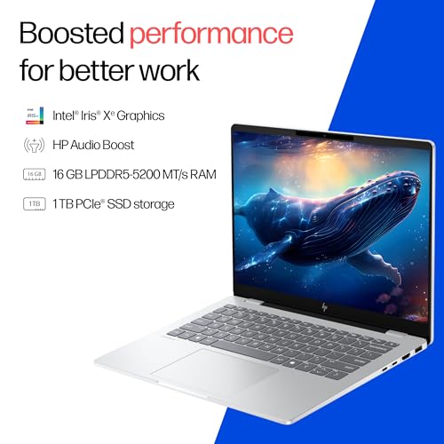 Image of HP Omnibook 5 (Previously Pavilion),13th Gen Intel Core i5-1334U (16GB LPDDR5, 1TB SSD),2k (1920 x 1200),IPS,300nits, 14'' /35.6cm, Win11, M365* Office24, Silver, 1.65kg, FP0790TU, IR Camera, BL Laptop