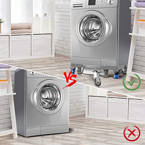 NIUXX Waschmaschine Sockel Untergestell mit 8 Füßen+4 Räder für Waschwaschine,Kühlschrank und Trockner,Verstellbare… – Bild 6