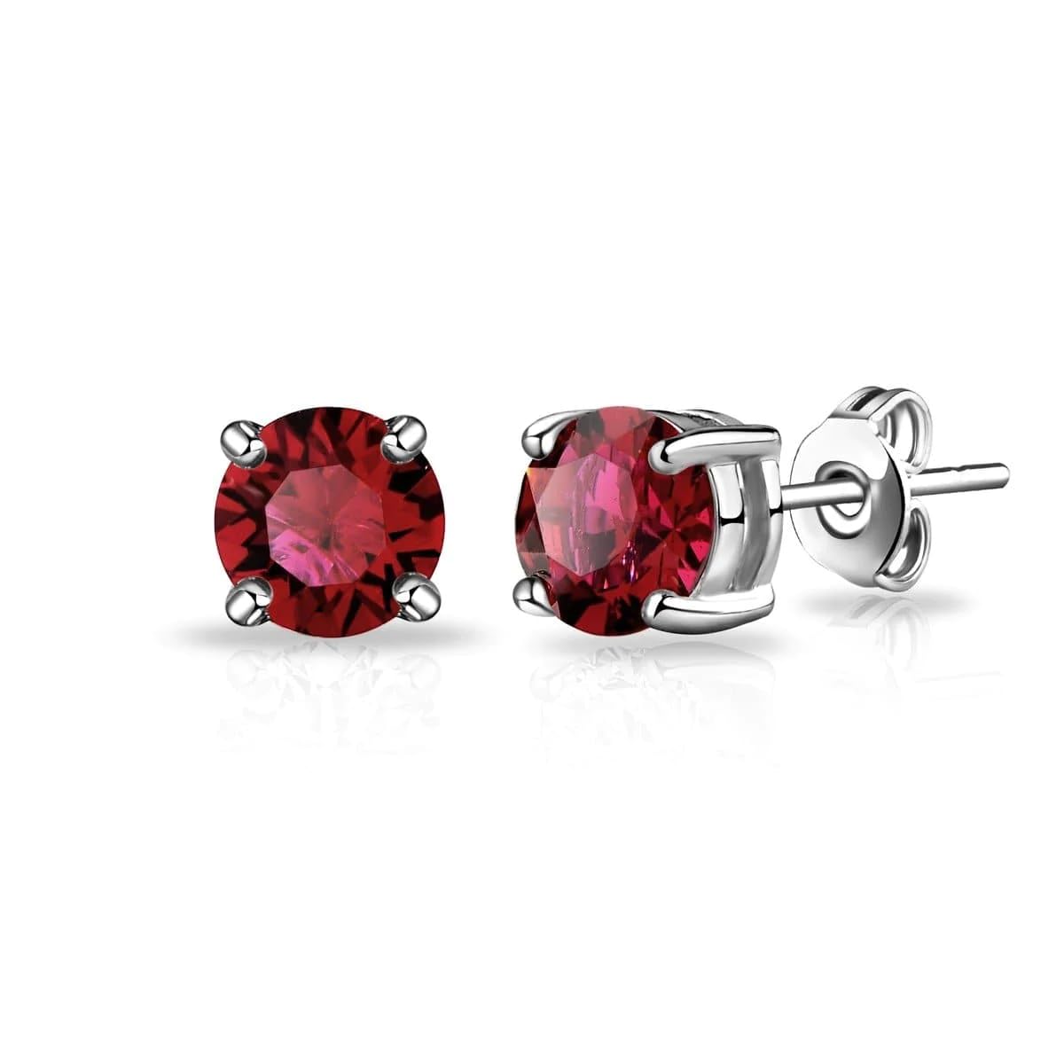 Philip Jones January (Garnet) Birthstone Earrings Created with Zircondia® Crystals