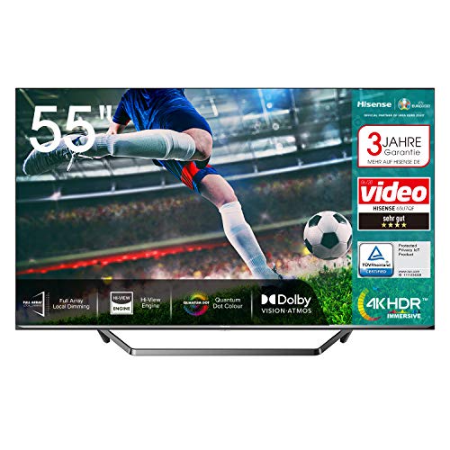 55U7QF QLED 139 cm (55 Zoll) Fernseher (4K ULED HDR Smart TV, HDR 10+, Dolby Vision & Atmos, Full Array Local Dimming, WCG, USB-Recording,