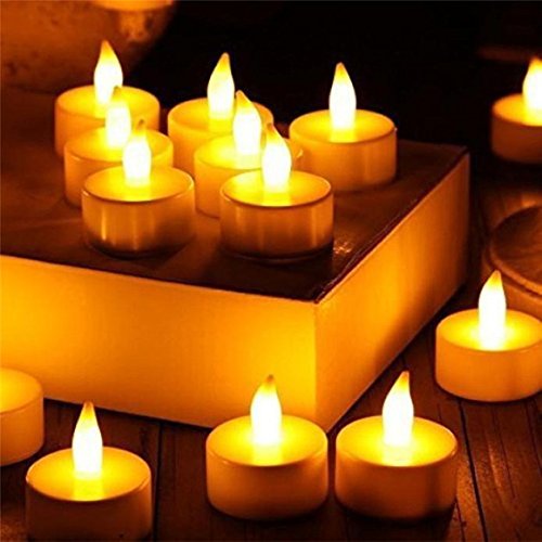 24 Velas De Led Cor Da Branca Luz Amarela