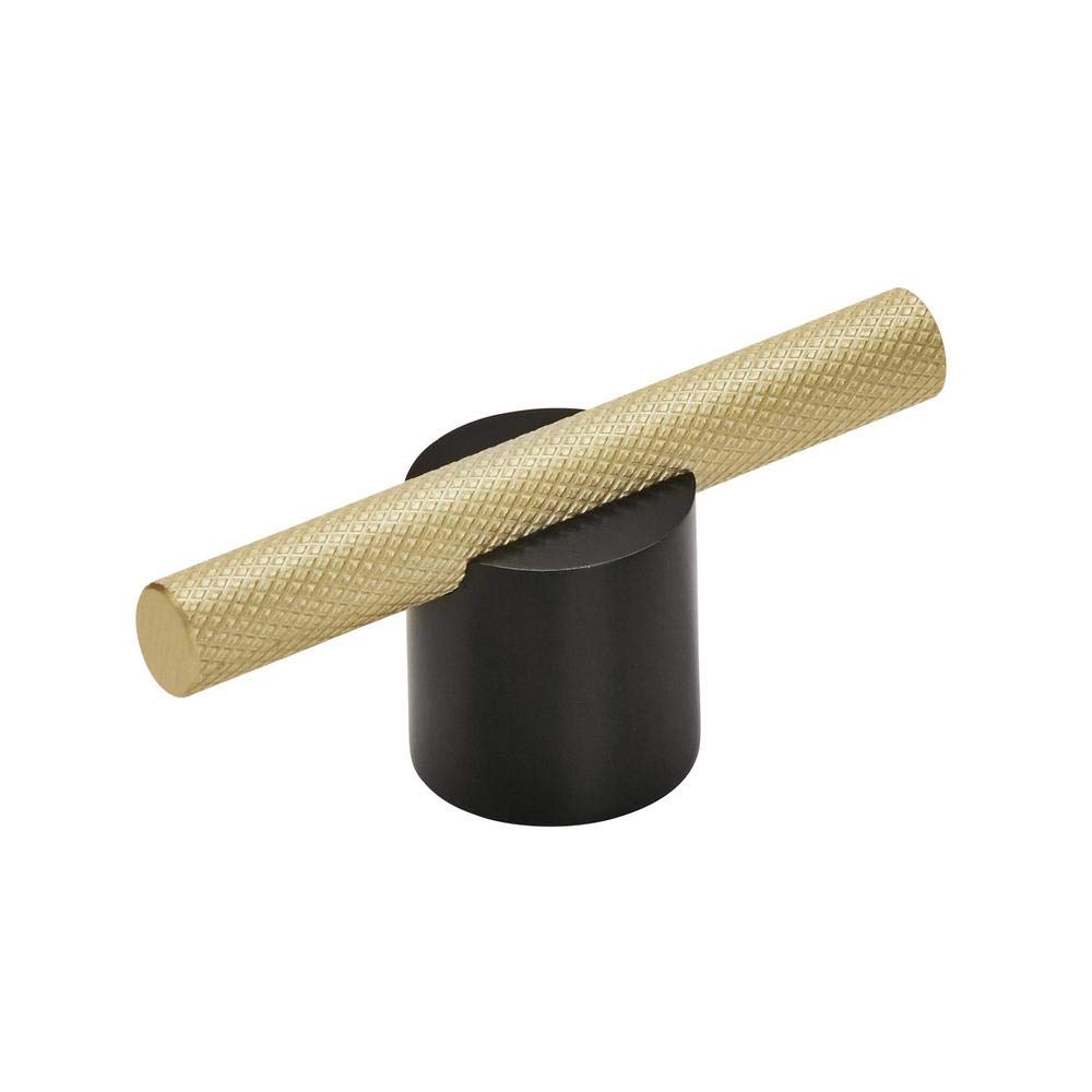 Amerock Transcendent 5/8 in (16 mm) Center-to-Center Matte Black/Matte Gold Cabinet Pull