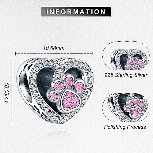 La Menars Personalized Photo Charms Heart Mom Pet Birth Flower Beads Sterling Silver Customize Picture Love Paw Print for Women Bracelets and Necklaces Gifts for Women3