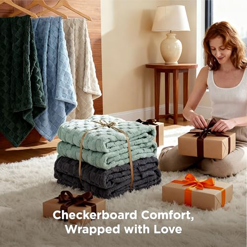 Bedsure GentleSoft Blankets Queen Size for Bed - Super Soft Cozy Blanket, Large Fuzzy Fleece Spring Summer Throw for Bedroom Decor for Girls, Sage Green, 90x90 Inches by Bedsure - Image 5