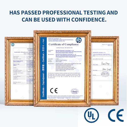 ZT-NET Gigabit Ethernet Überspannungsschutz Montageflansch Überwachung Netzwerkkamera Schutz, Überspannungsschutzgerät, Thunder Arrestor 1000 Mbps, Metall abgeschirmt RJ45 Blitzableiter