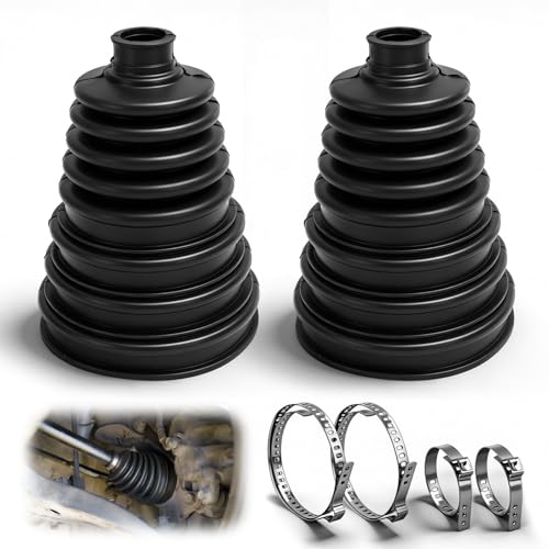 IIRC Lot de 2 manchons d'essieu universels avec colliers de serrage en métal - Soufflet d'essieu à coller - Noir