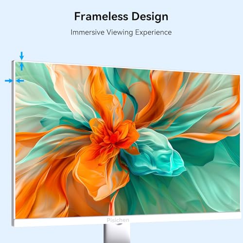 Image of 24 Inch Touch Screen Monitor 2K(2560x1440P) IPS Computer Display, 144Hz Gaming Monitor, HDMI USBC DP Ports, Frameless, VESA, White