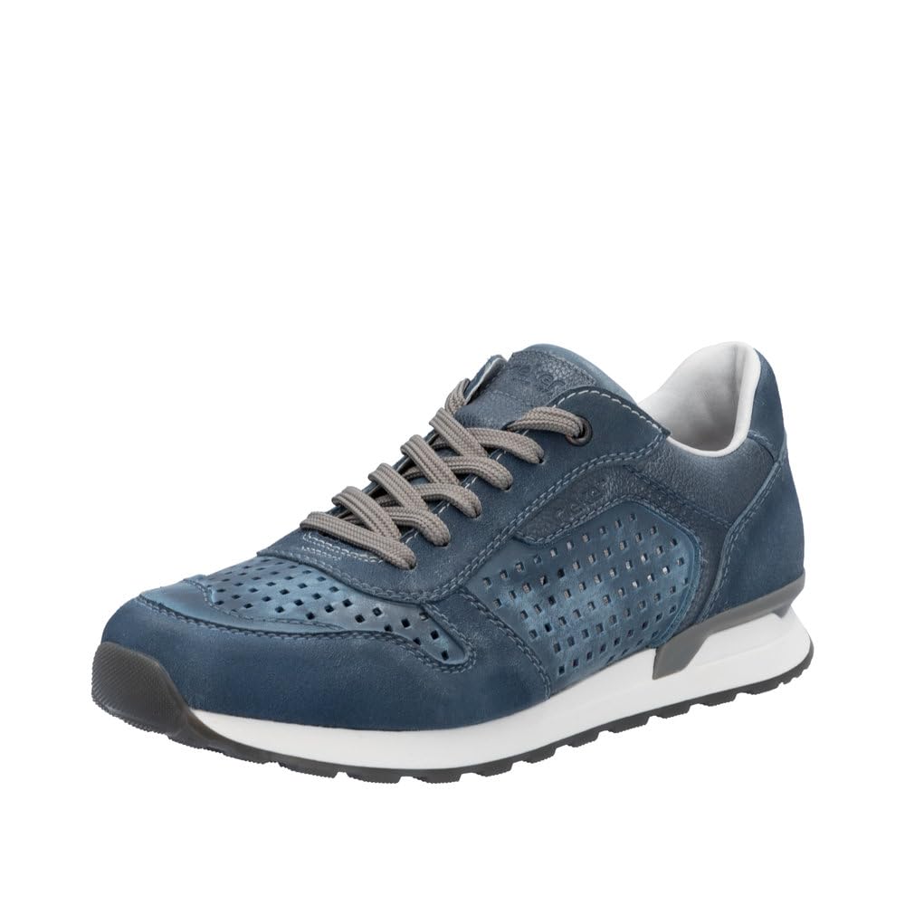 Rieker U0312-24 Men's Lace-Up Leather Shoes in Brown, Blue 12, 9.5 UK