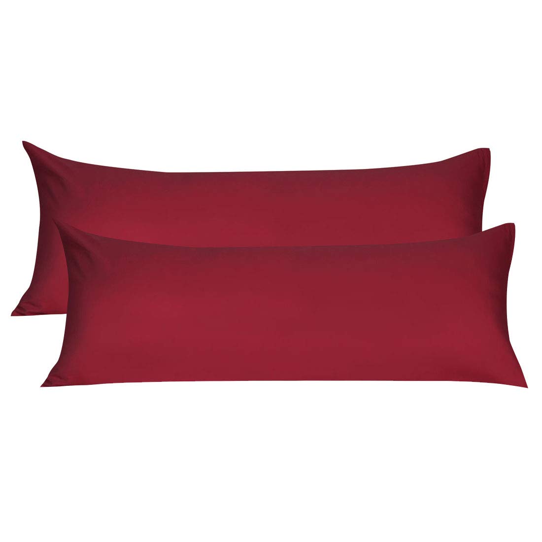 sourcing map Body Pillowcase Covers 2 Pack Luxury 1800 Microfiber Long Bolster Pillow Cases with Zipper Closure, Fits 20x48 Body Pillows, Burgundy