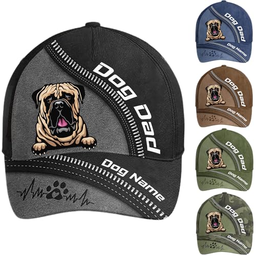 Custom Dog Dad Hat, Personalized Dog Dad Cap, Baseball Cap Dog Pa...