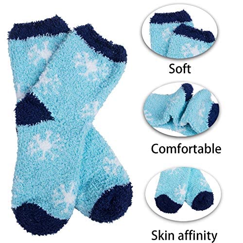 Image of Loritta 6 Pairs Womens Fuzzy Socks, Winter Warm Fluffy Slipper Socks
