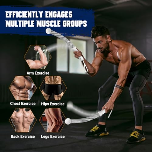 Weighted Ropeless Battle Rope for Home Gym, with Grip Strengthener & Poster - image 4