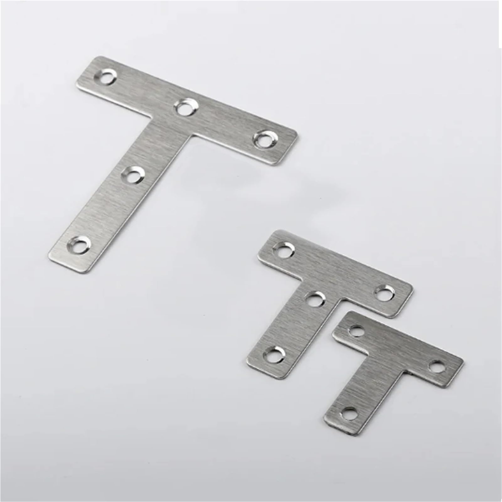 Escuadras Metalicas Fijación de placa extrusión esquina acero inoxidable L/T, 12 piezas, conexión soporte ángulo plano resistente(Silver)