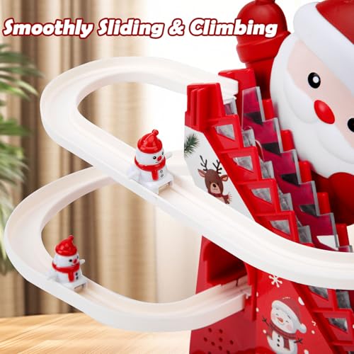 Climbing Stair Slide Toy for Kids, Racing Tack Playset with Music and Light, Christams Toy, Santa Claus Themed, Gift for Boys Girls - image 3