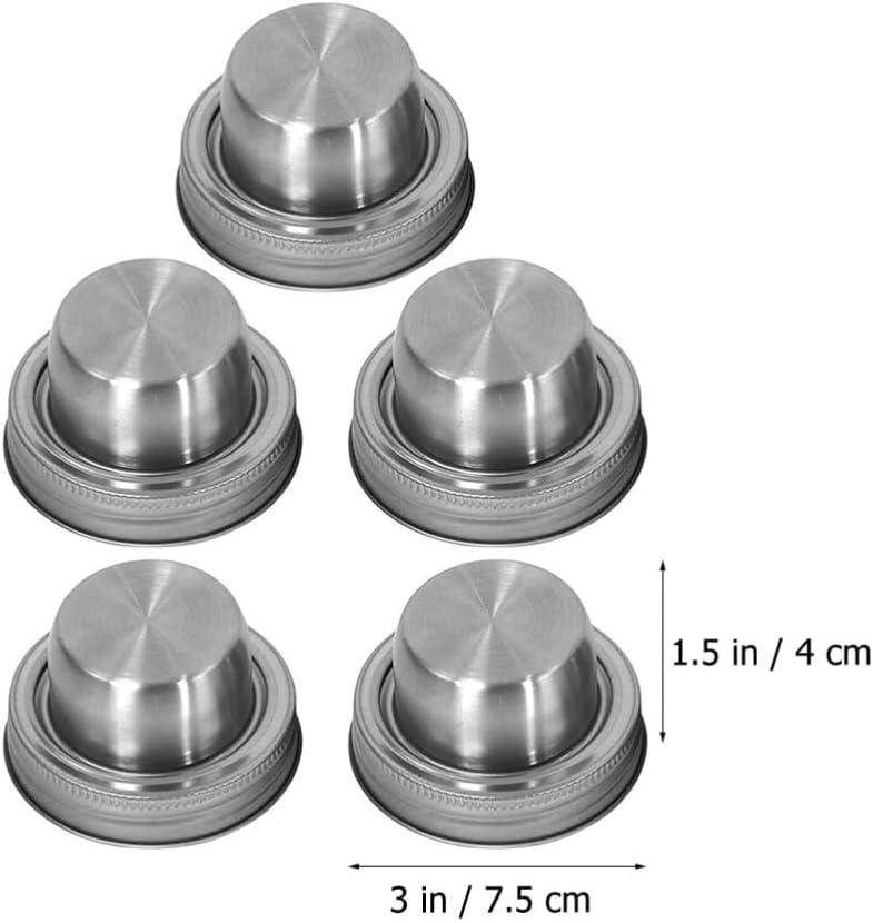 UPKOCH 10 Pack Jar Shaker Lids Stainless Steel Jar Shaker Tops for Cocktail Caps for Sugar Salt Peppers