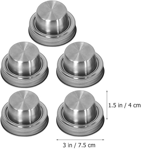 Miniatura 2 de UPKOCH Paquete de 10 tapas para tarros de acero inoxidable para coctelera para tarros de cóctel y sal y pimientos