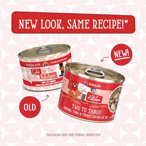 Image of Weruva Cats in The Kitchen, Two Tu Tango with Sardine, Tuna & Turkey Au Jus Cat Food, 6oz Can (Pack of 24)